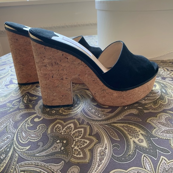 Jimmy Choo suede wedge sandals - Picture 3 of 4